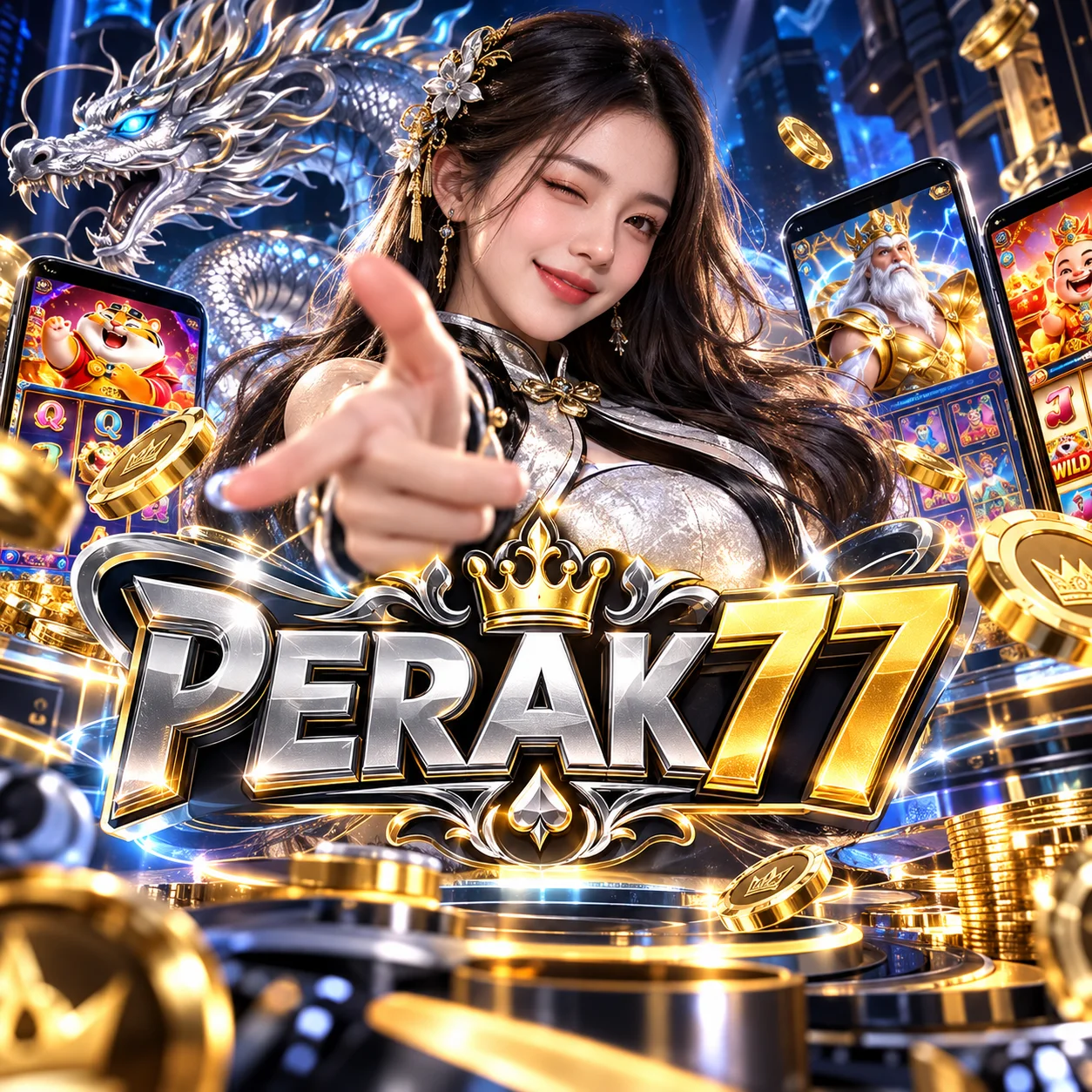 PERAK77 - Lunar Silver Citadel dengan Kemegahan Istana Perak dan Cahaya Bulan Mistis